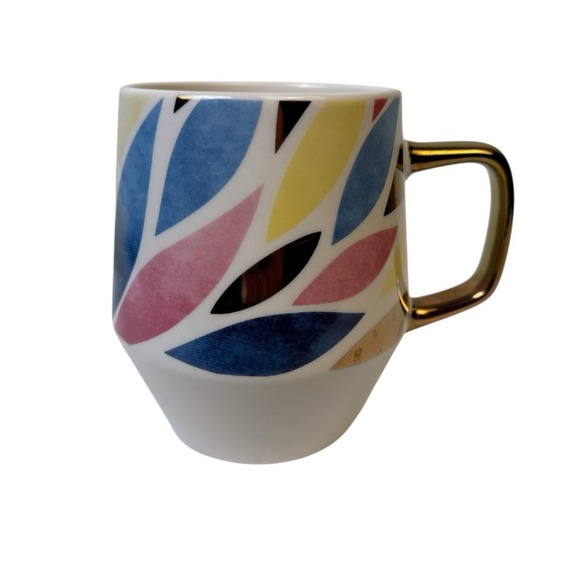 Other - Edible Arrangements Mug Gold Pink Blue Abstract, Painted Look Leaf Spring Mug